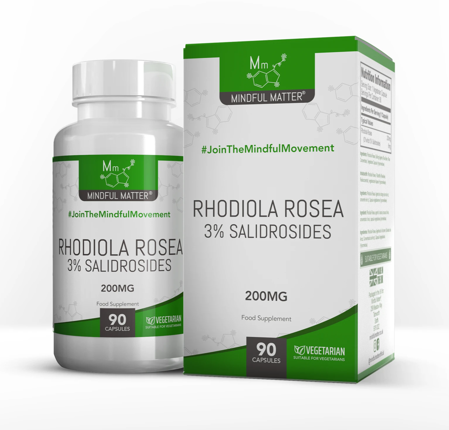 Rhodiola Rosea 1520 Mg - 90 Gélules Vegan Pour Stress Et Fatigue